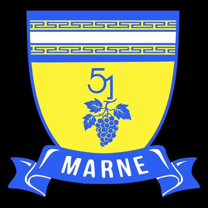 Blason Marne 51 avec une grappe de raisin