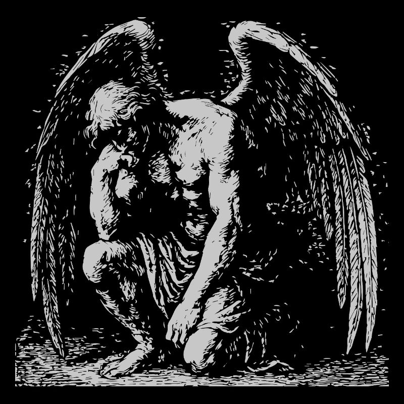 Fallen Winged Angel in Contemplation