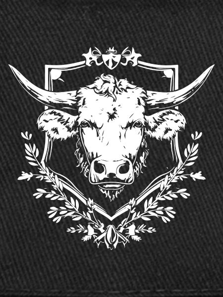 Cow in a laurel frame