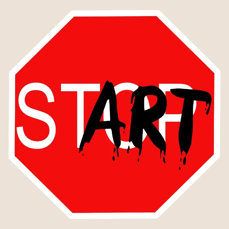 Startzeichen Graffiti Stoppschild