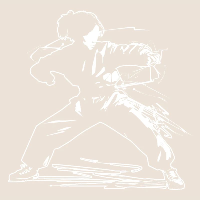 Karateka Mädchen Zeichnung