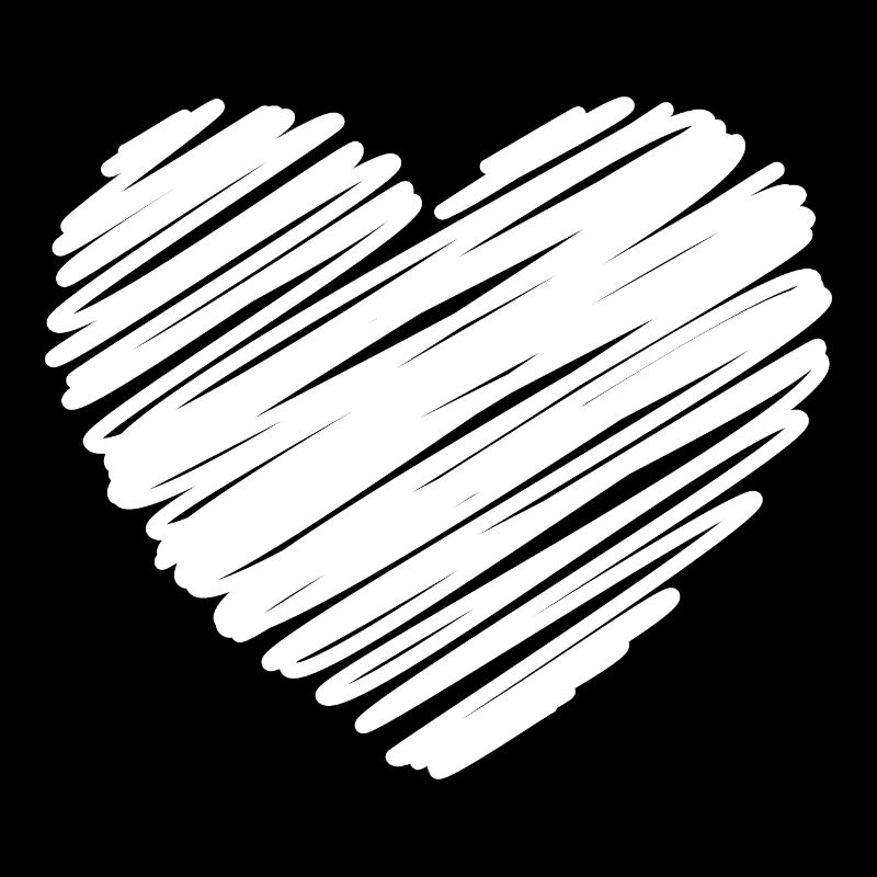 White Scribble Heart