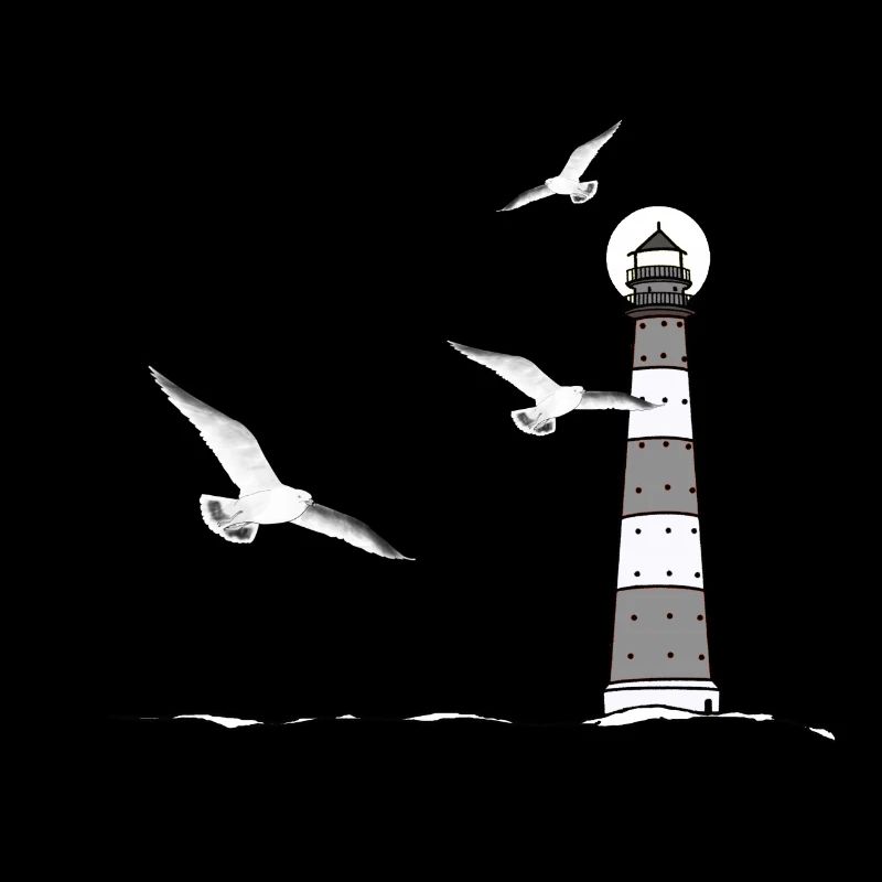Lighthouse, Seagulls