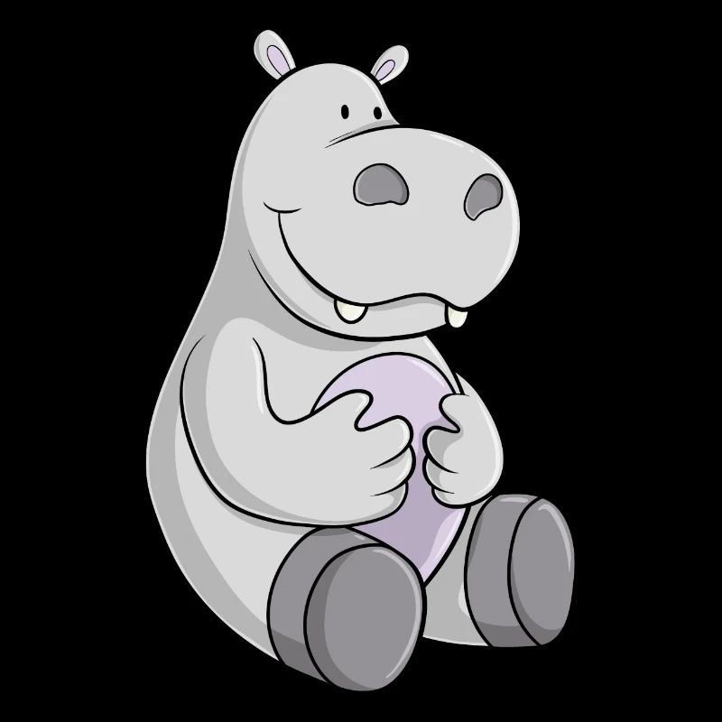 Comic Happy Hippo