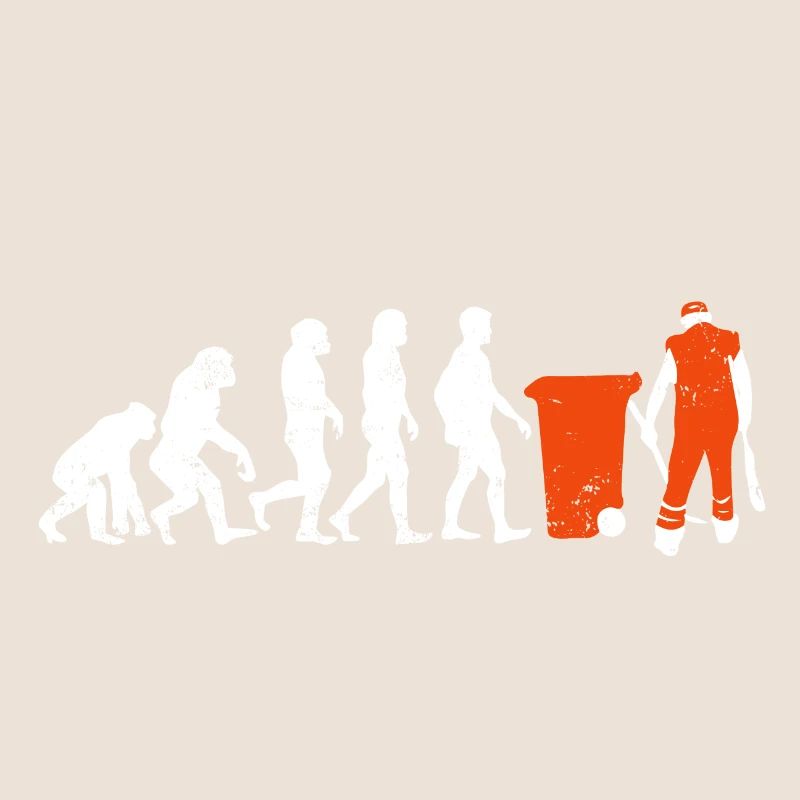 Müllmann evolution geschenk job beruf müll orange