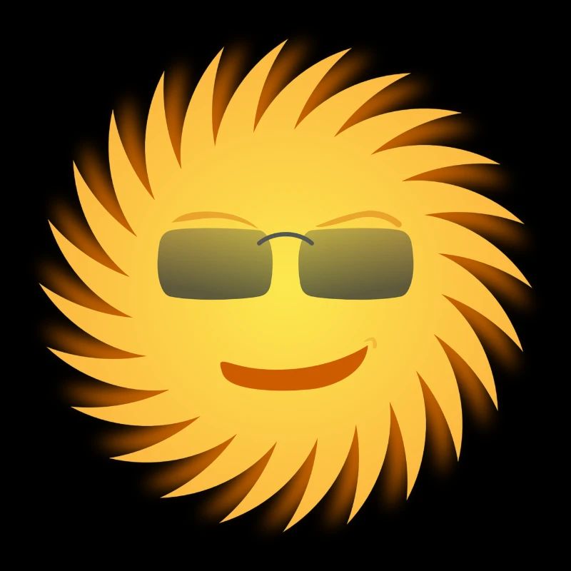 Sonne mit Sonnenbrille. Geschenkidee