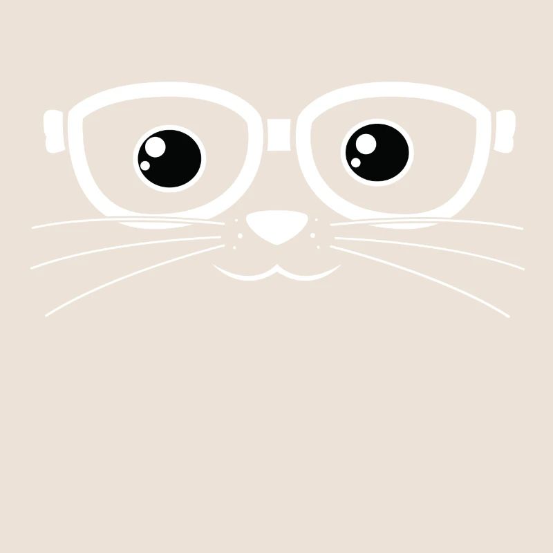 Katzengesicht mit Brille.