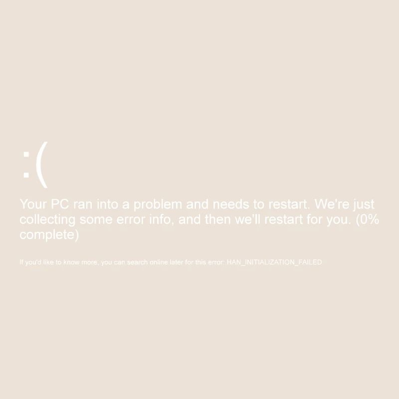 Windows 10 error message blue screen white