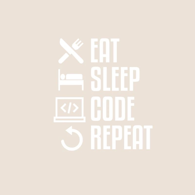 EAT SLEEP CODE REPEAT WHITE Computer T-Shirt