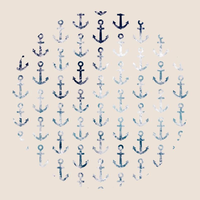 Maritime anchor pattern in circular shape