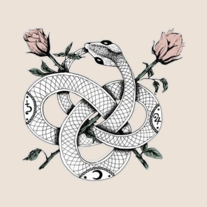 Snake design with roses