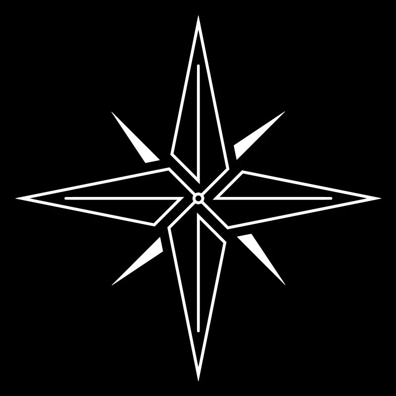 Line Compass Rose
