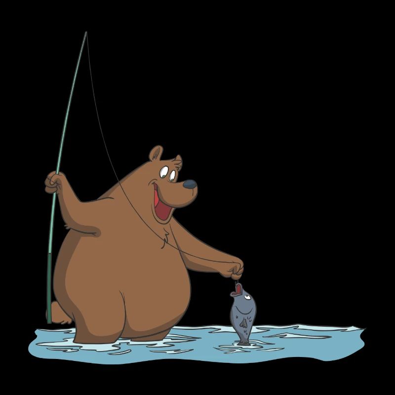 Ein Bär angelt sich einen Fisch Geschenk