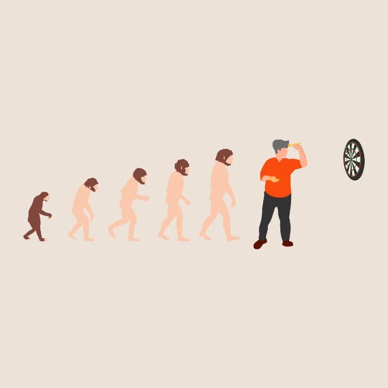 Human Evolution Darts Player Idée cadeau drôle