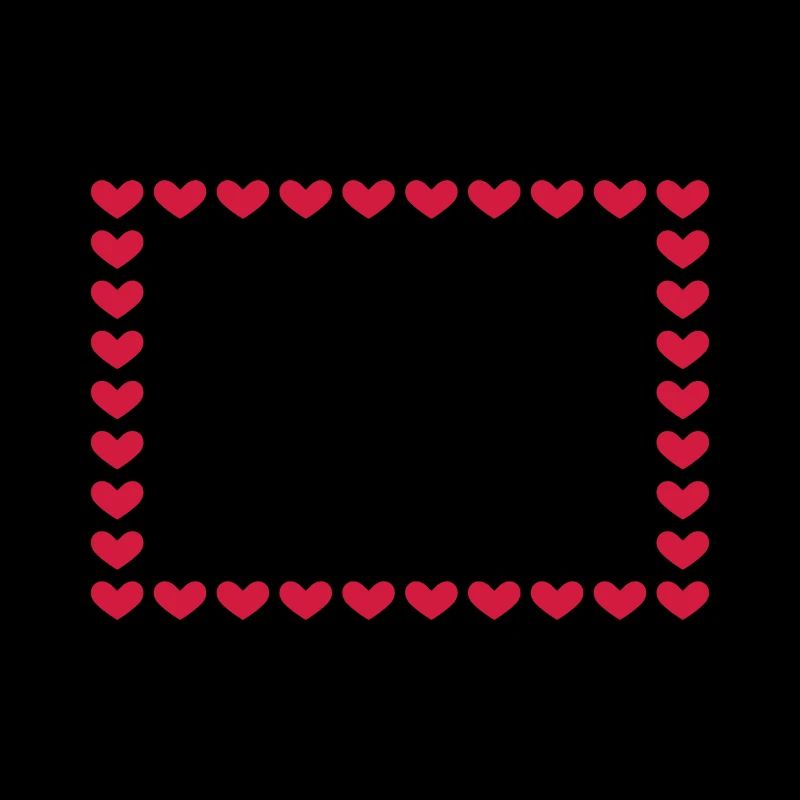 Rectangle frame box heart customizable red