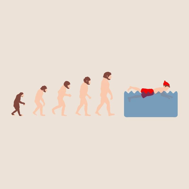 Evolution winter swimming Funny gift idea