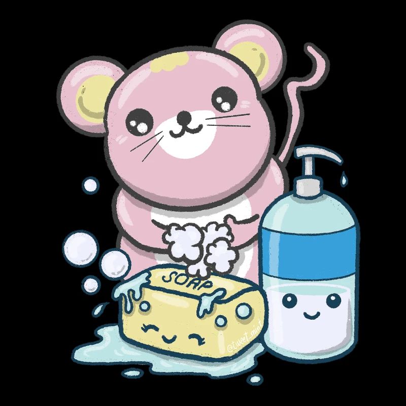 Kawaii Mouse - Mouse Wash Hands