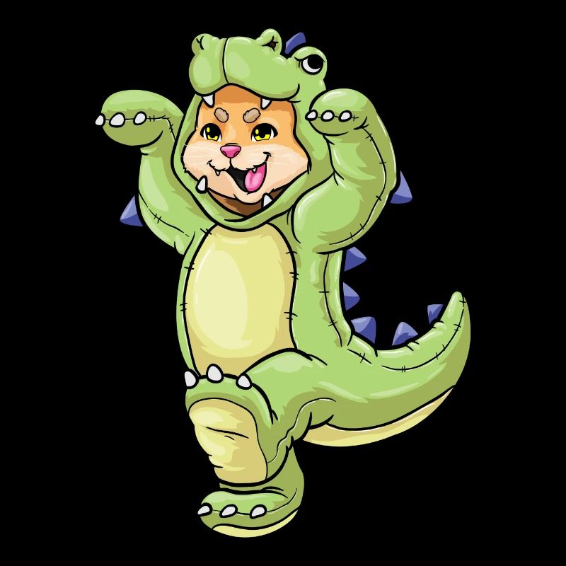 Bébé chat en costume de dinosaure
