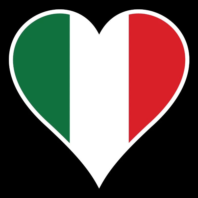 Italy heart with white frame