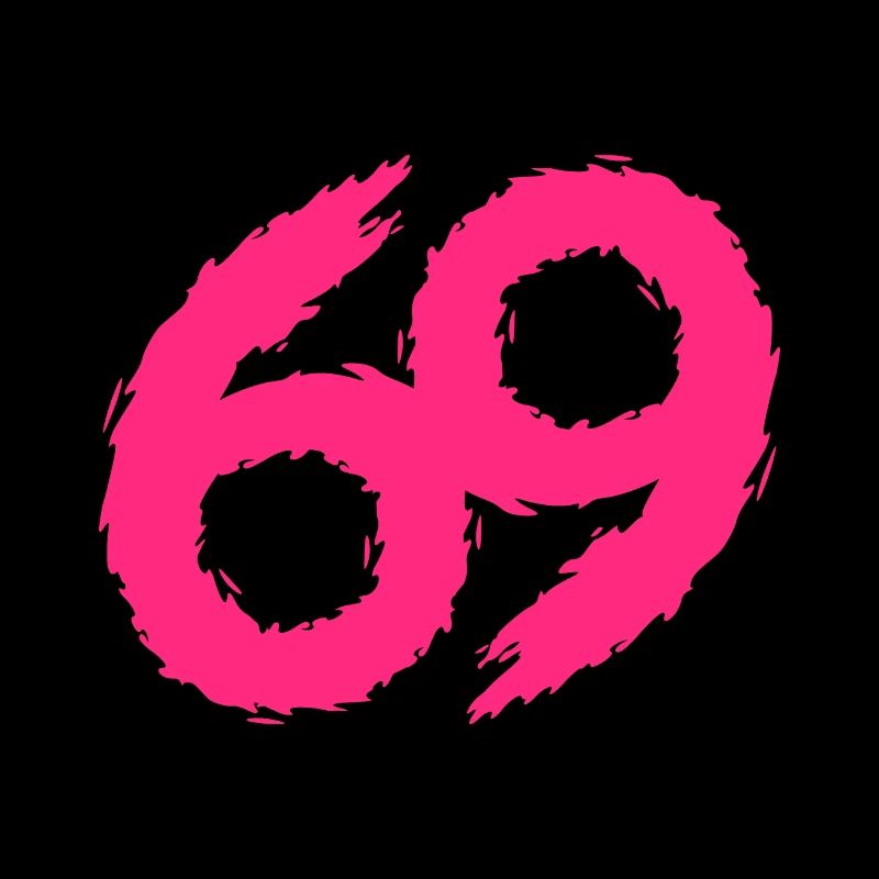 69 numéro icône rose