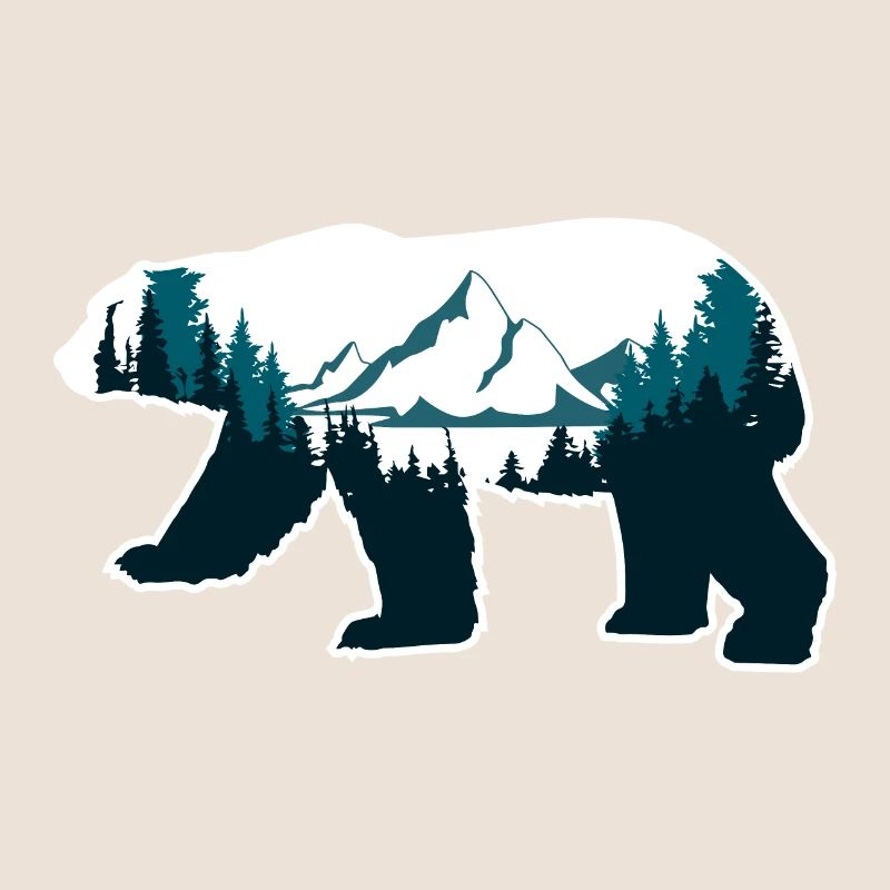 Double Exposure Animals Eisbär Geschenkidee