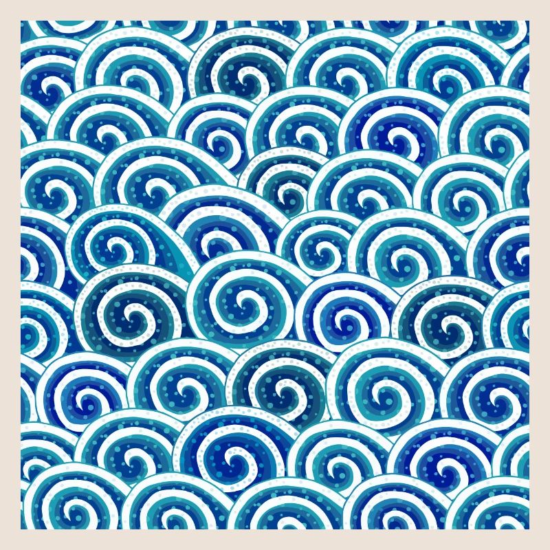 Expressive wave pattern in blue