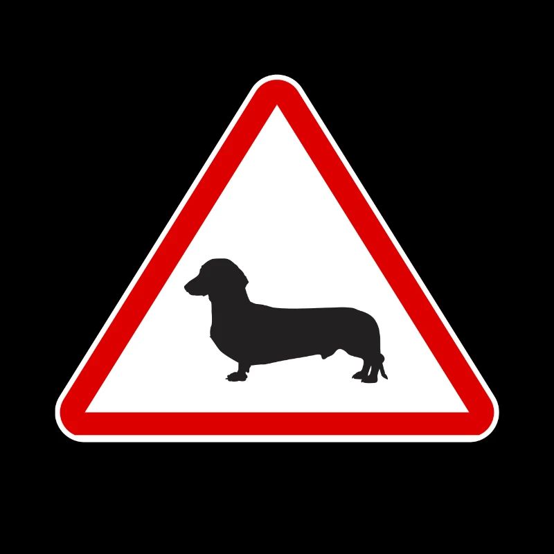 Panneau de signalisation Prudence teckel signe chien