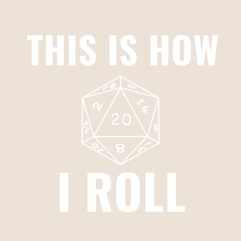 20 sided dice roll white