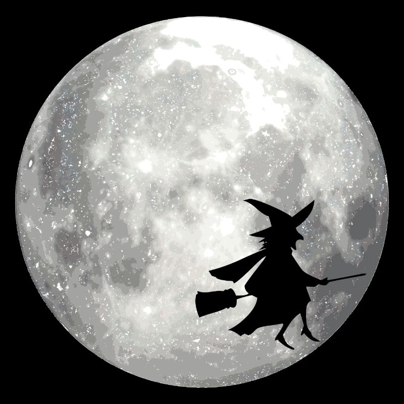 Full moon with witch