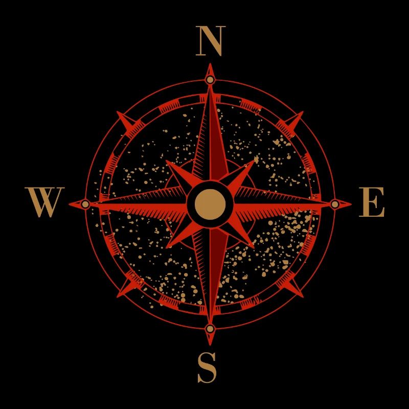 Symbol Kompass Navigation Retro Geschenkidee