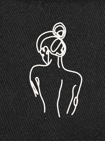 Lineart - woman back white