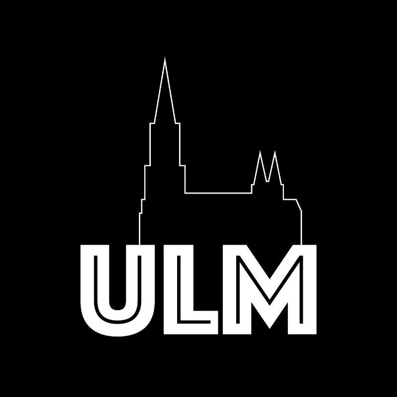 Église de lettrage silhouette Ulm Ulm Minster
