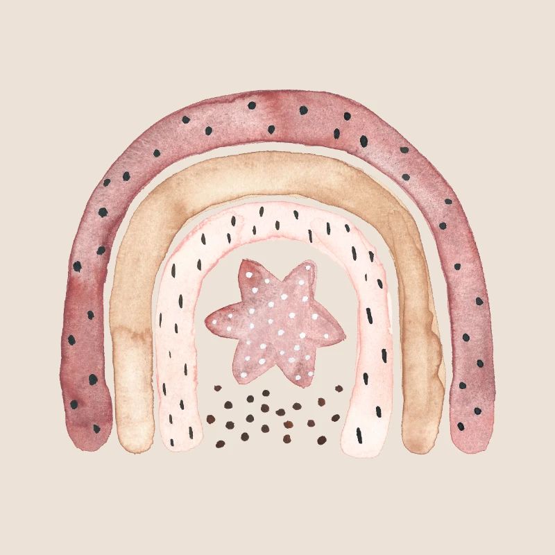 Rainbow boho café marron