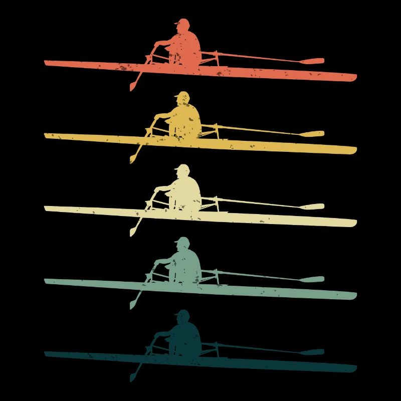 Équipage Aviron Équipe Bateau Rameur Rameur Rétro