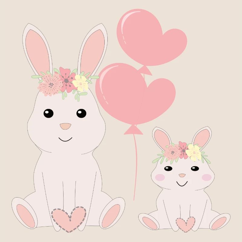 Lapins mignons brillants