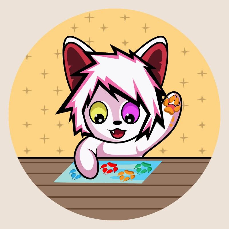 Furry drawing cat lover gift