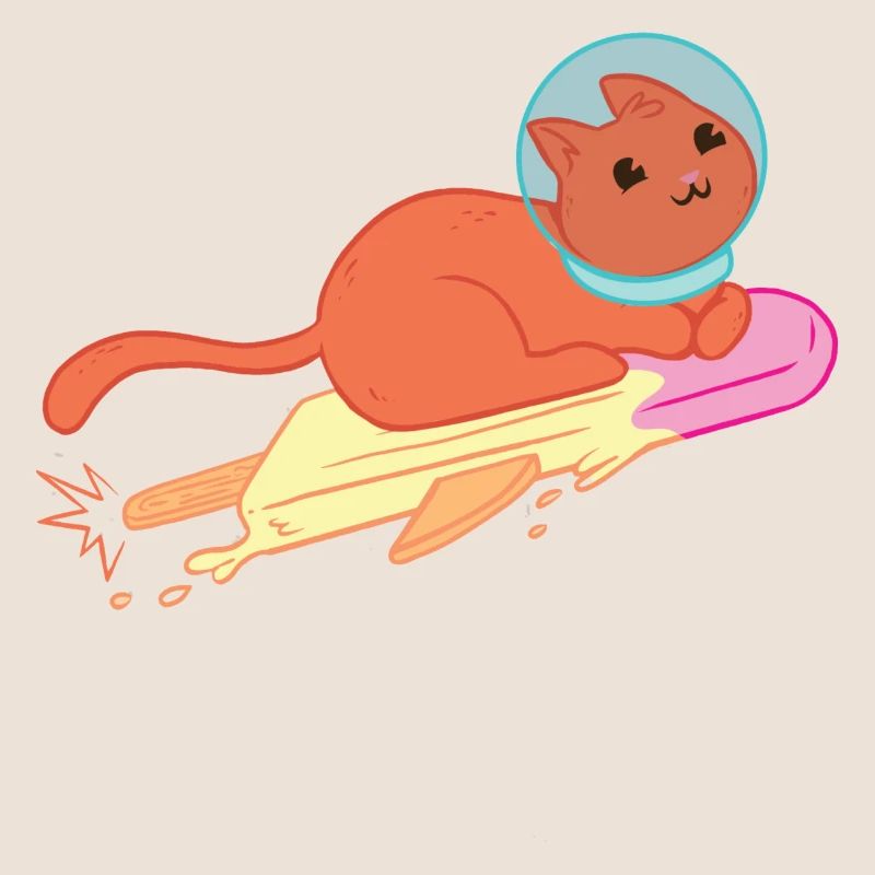 Crème glacée de chat d’espace, fusée de chat d’astronaute