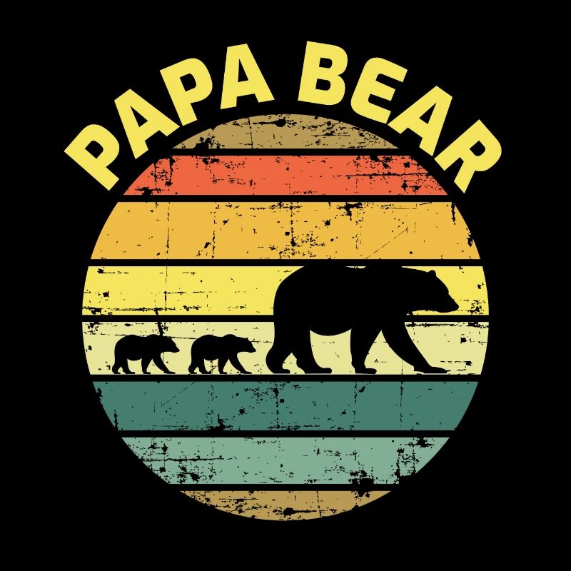 Vintage Retro Papa Papa Bär Papa Väter Tag Geschenk