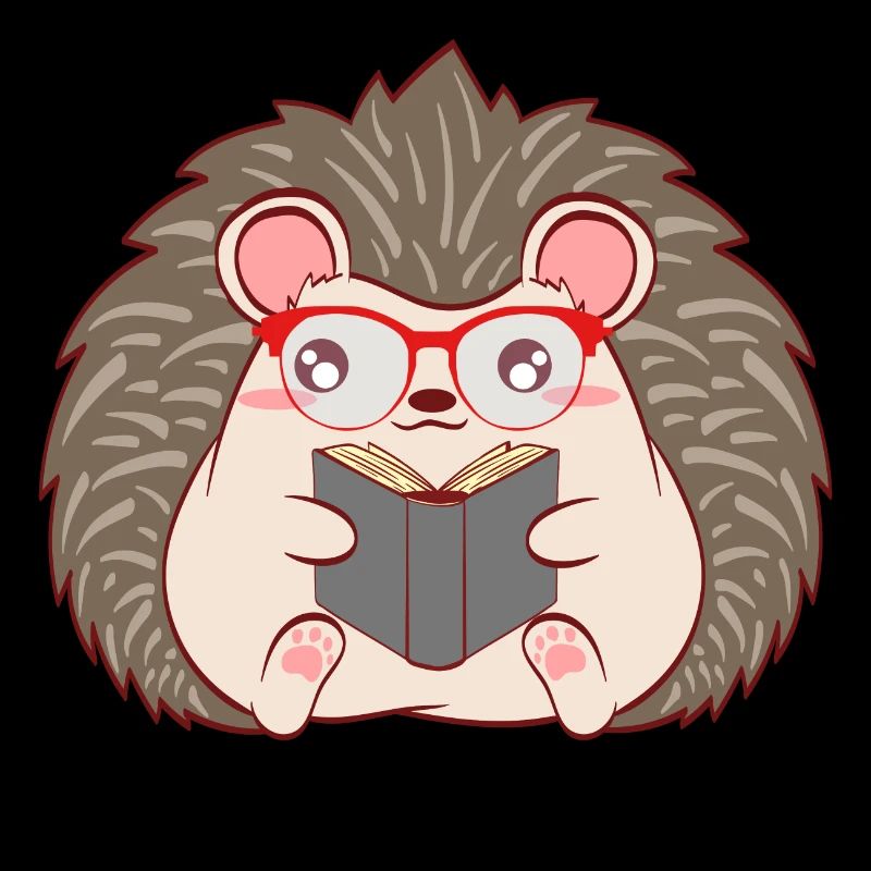 Hedgehog "Reader" Christmas Design For Students