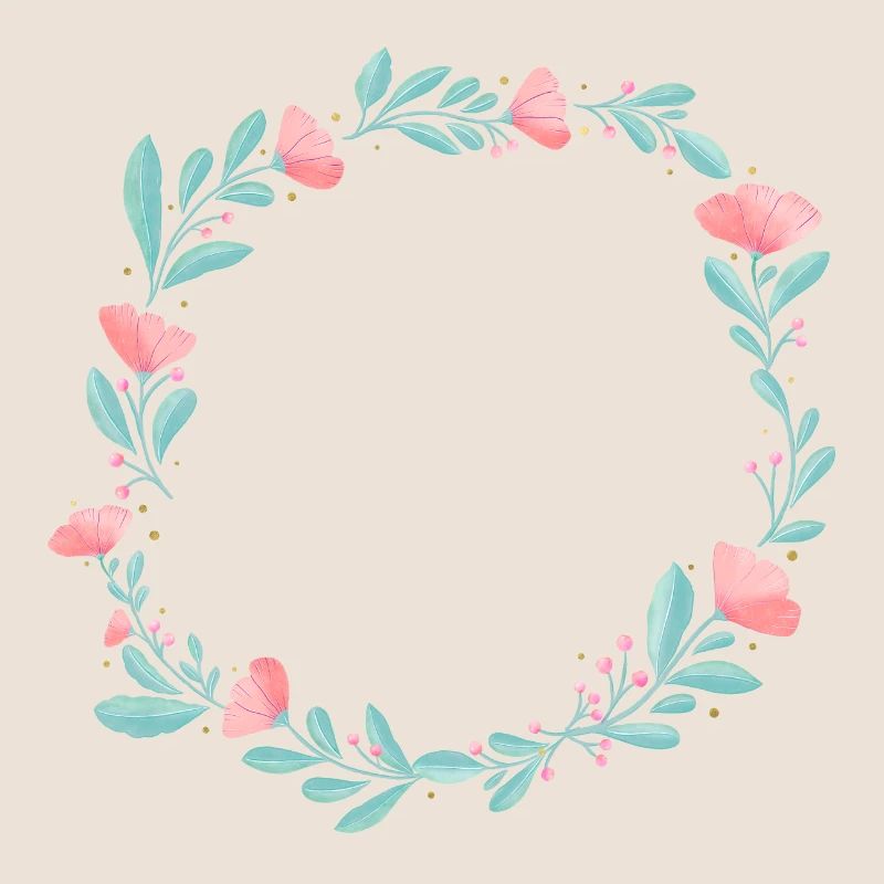 Blumenkranz. Platziere deinen eigenen Text hinein.