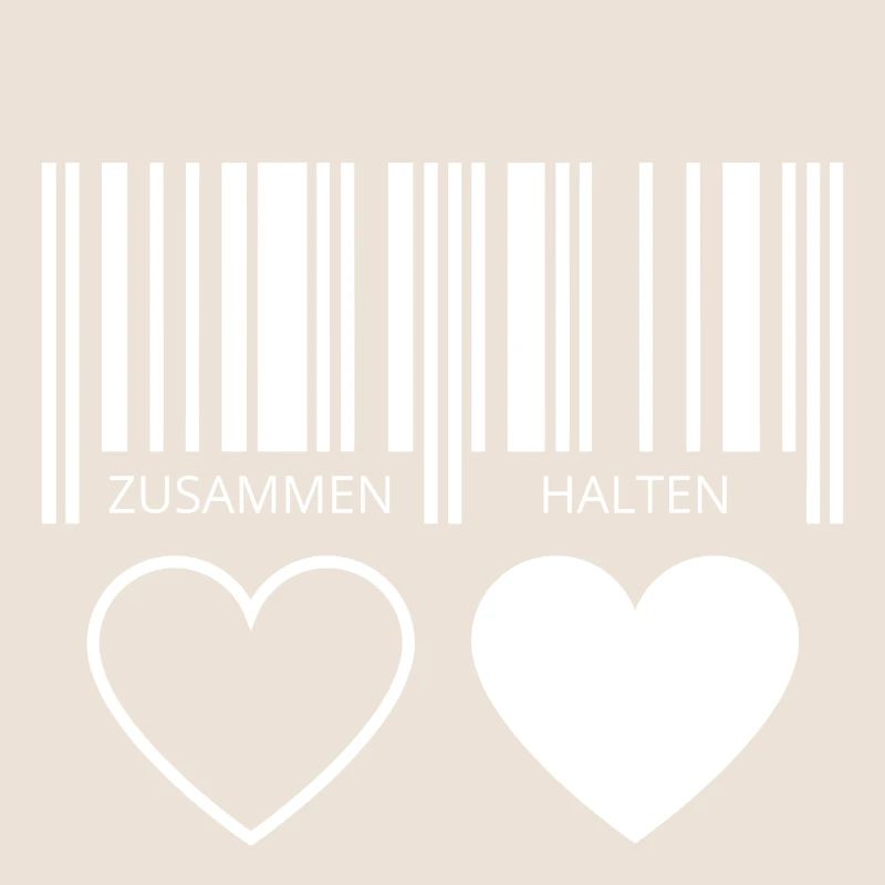 Zusammen halten Herzen Strichcode Barcode Paar C19