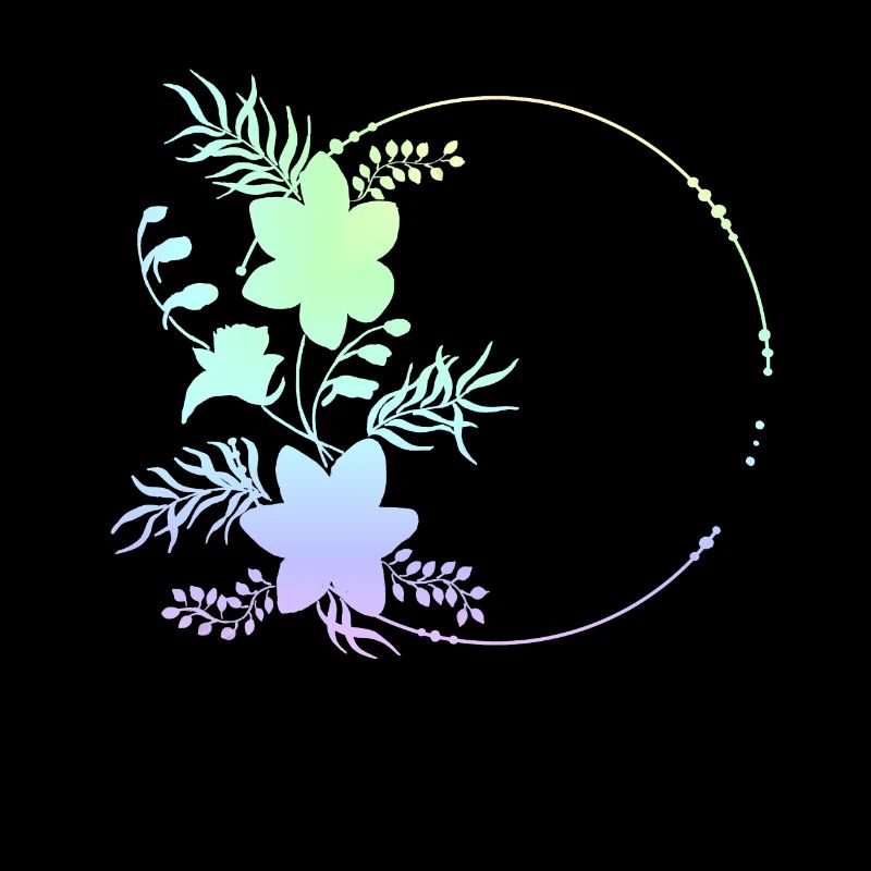 Circular frame flowers ornaments