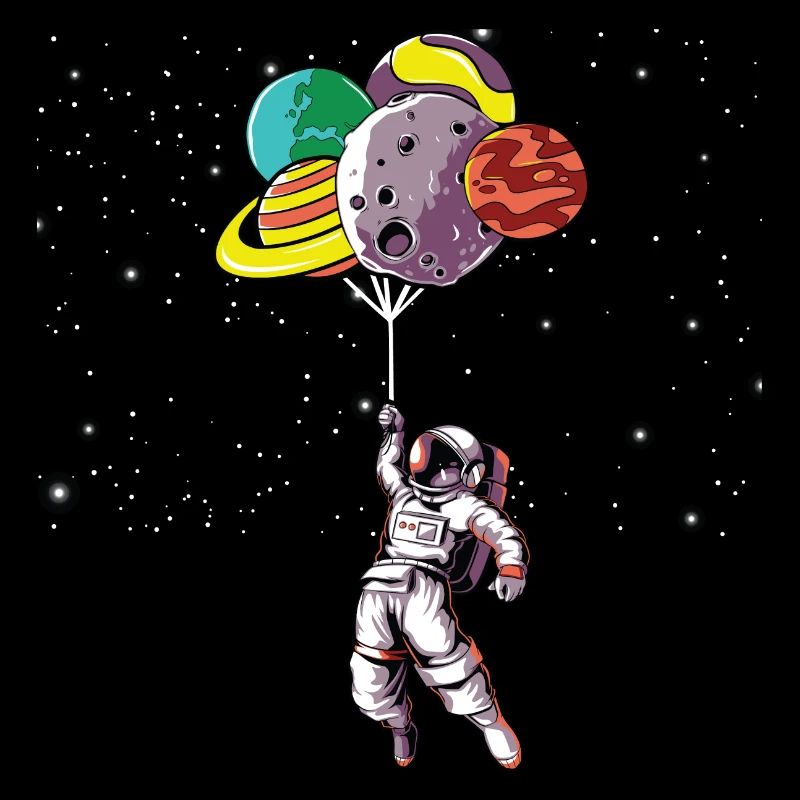 Astronaut mit Luftballons