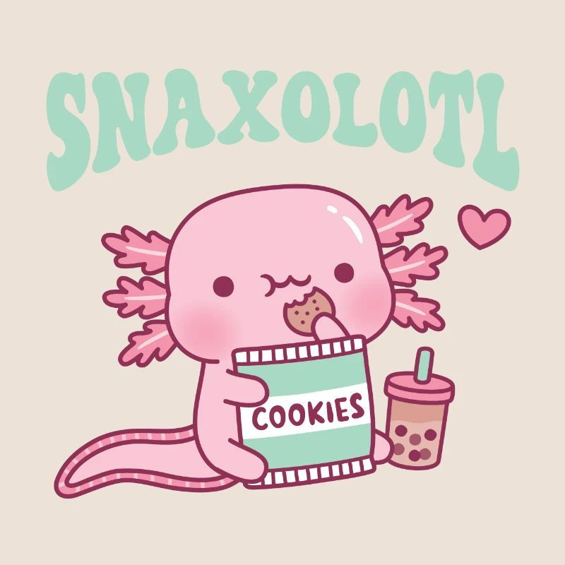 Mignon Snaxolotl Axolotl Snacking On Cookies