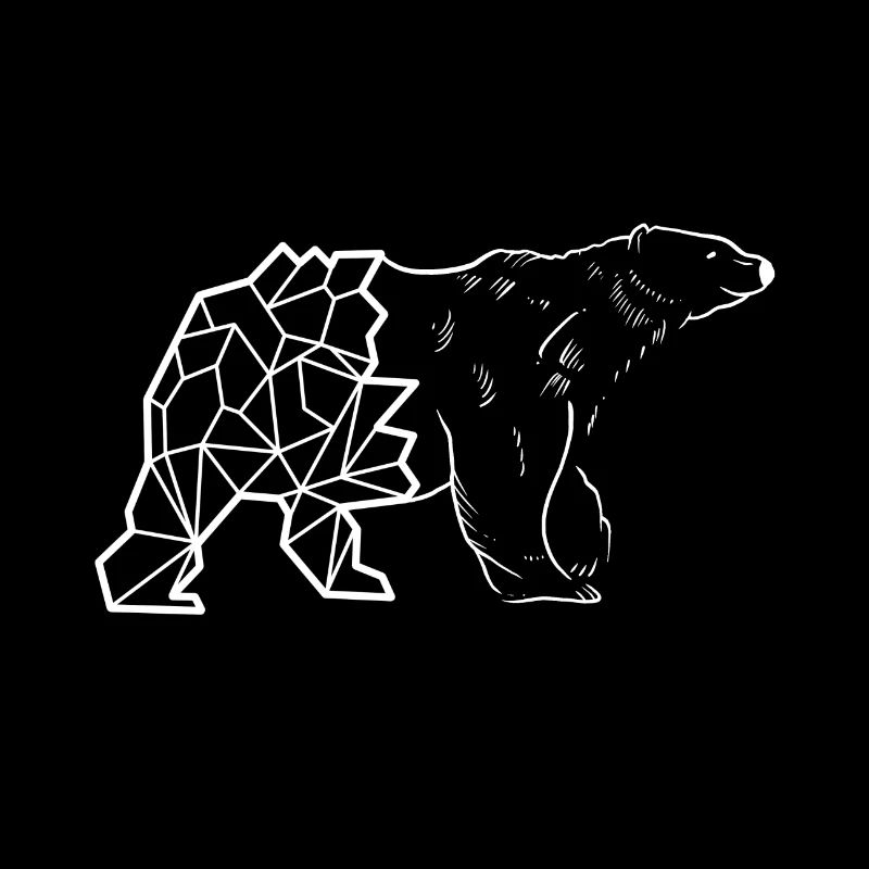 Polar bear semi geo line art