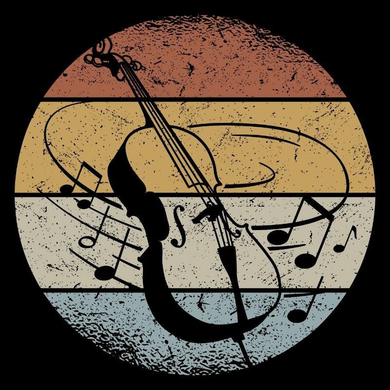 Violoncelliste Rétro Violoncelle Musique Classique Partition