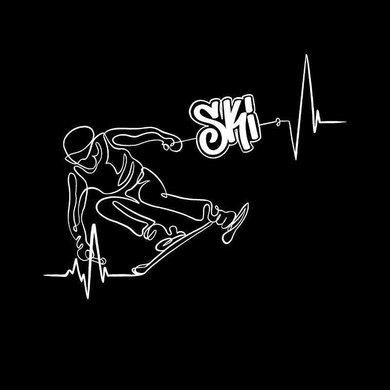 Ski-Slalom-Profi. Herzschlag eine Zeile