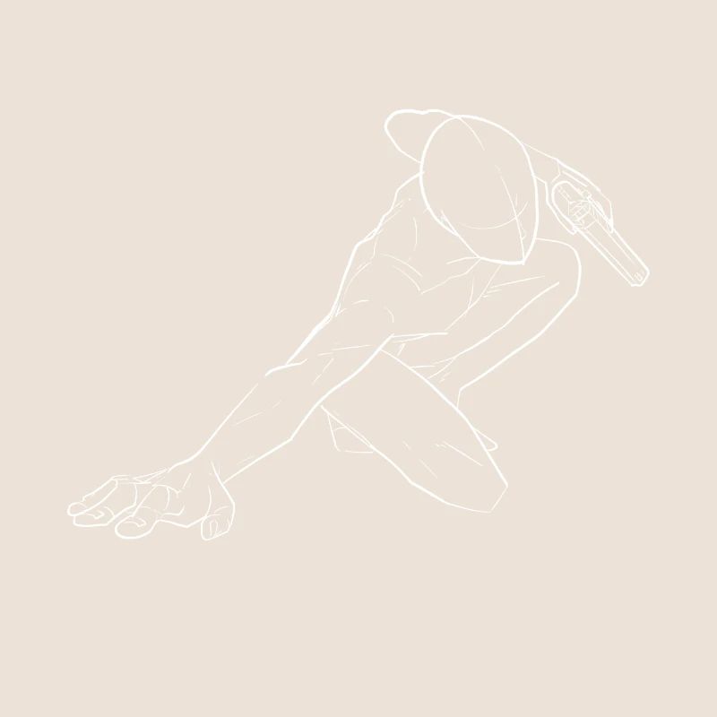 Sketchy silhouette draft drawing firearm