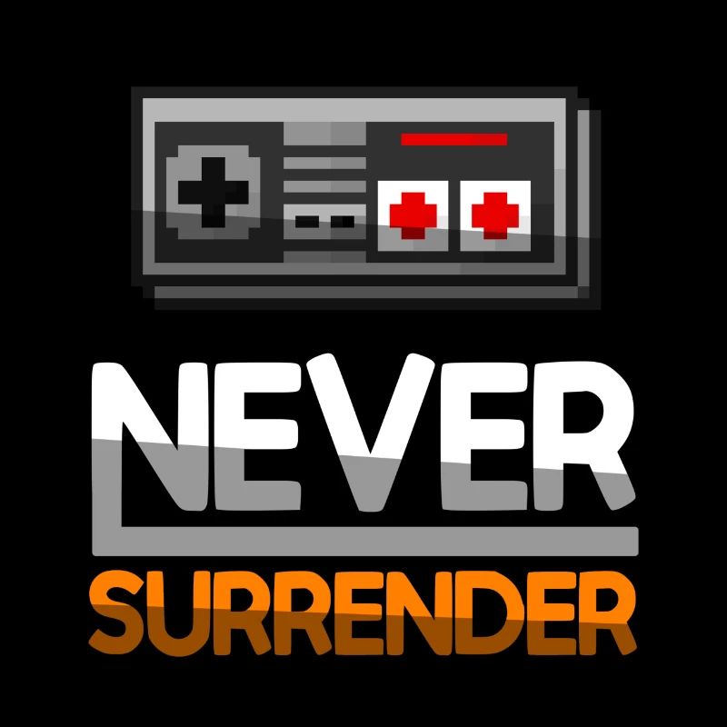 NEVER SURRENDER (Orange) + NES Controller - Gaming