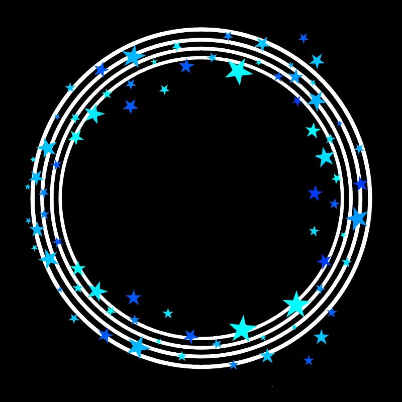 lignes circulaires blanches avec des étoiles